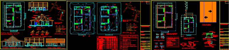 Single Storey Country House 2D DWG Full Project For AutoCAD
