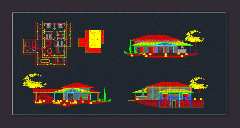 Ranch House DWG Full Project for AutoCAD