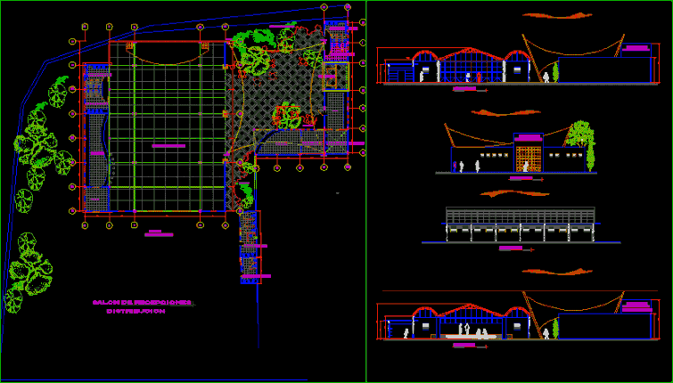 Reception Centre DWG Section for AutoCAD • Designs CAD