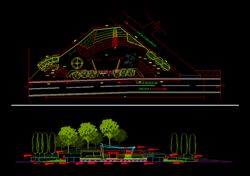 Recreation Park Amphitheater DWG Block for AutoCAD