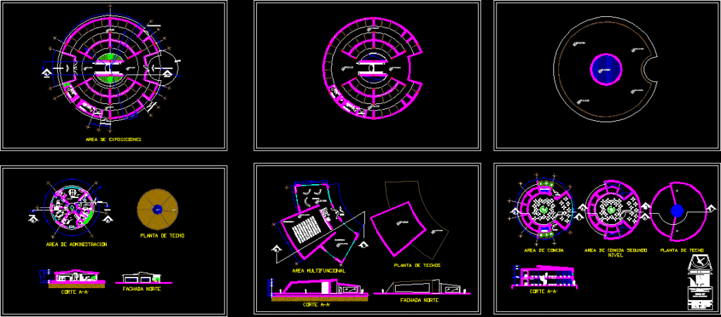 Recreative Center DWG Section for AutoCAD