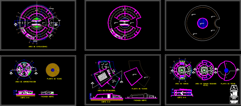 Recreative Center DWG Section for AutoCAD