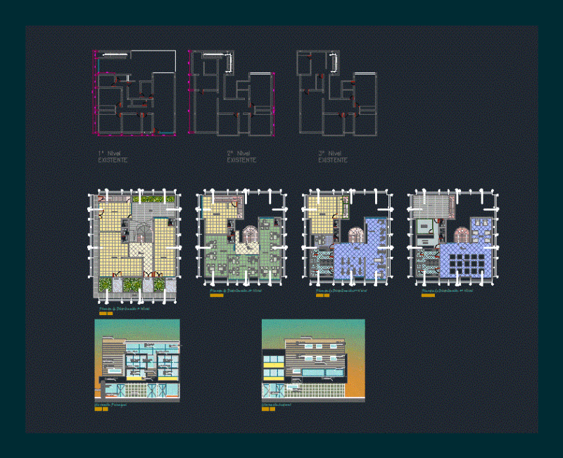 Remodeling Commercial Building DWG Model for AutoCAD