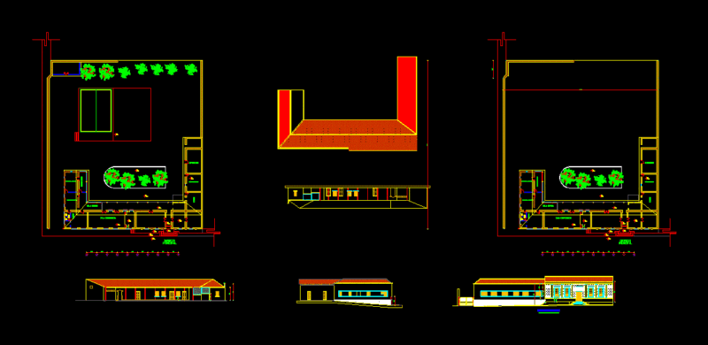 Republican House DWG Section for AutoCAD