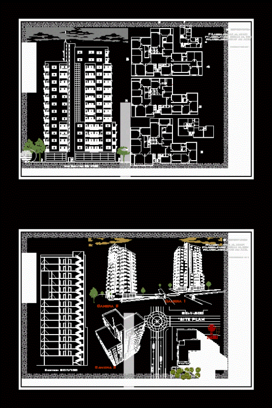 Resedential Tower DWG Block for AutoCAD