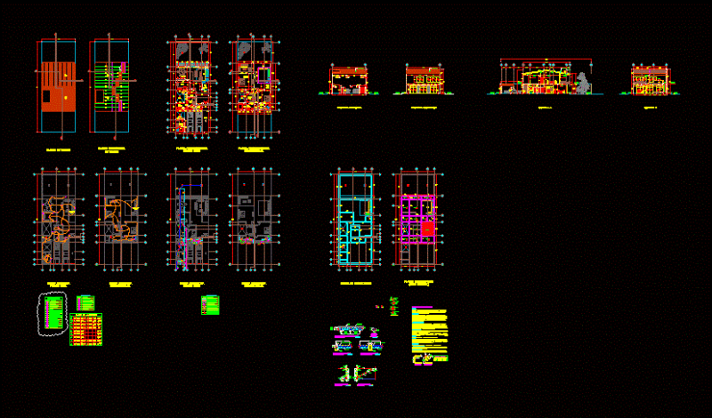 Residence 2 Levels DWG Section for AutoCAD