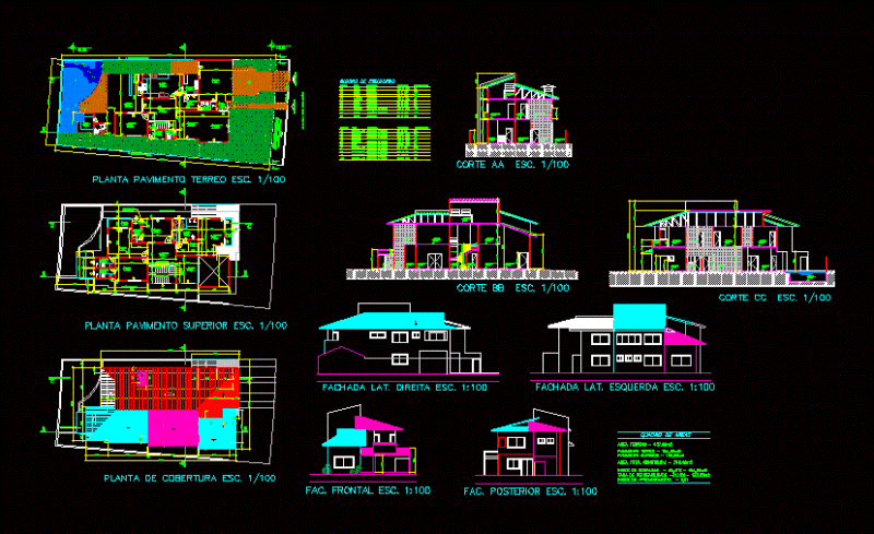 Residence 345 M2 2D DWG Block for AutoCAD