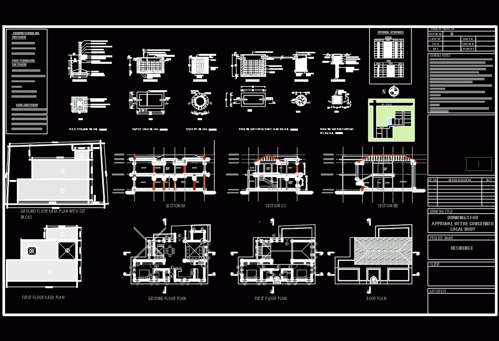 Residence - Drawing Submission DWG Detail for AutoCAD • Designs CAD