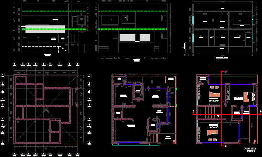Residence Bungalows DWG Plan for AutoCAD • Designs CAD