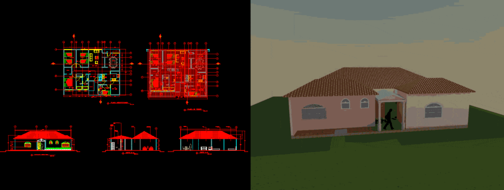 Residence DWG Block for AutoCAD