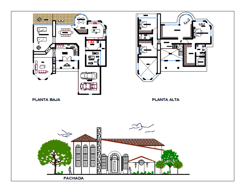 Residence DWG Block for AutoCAD