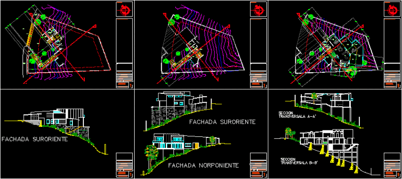 Residence In Gradient Bioclimatic DWG Section for AutoCAD