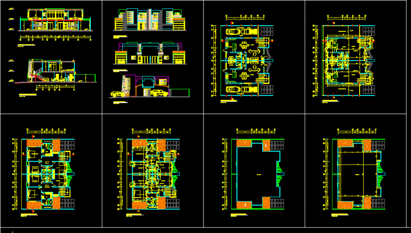 Residencial Grouping – Housing DWG Section for AutoCAD