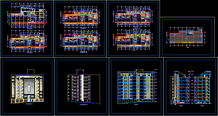 Residential Building 7 Levels DWG Plan for AutoCAD • Designs CAD