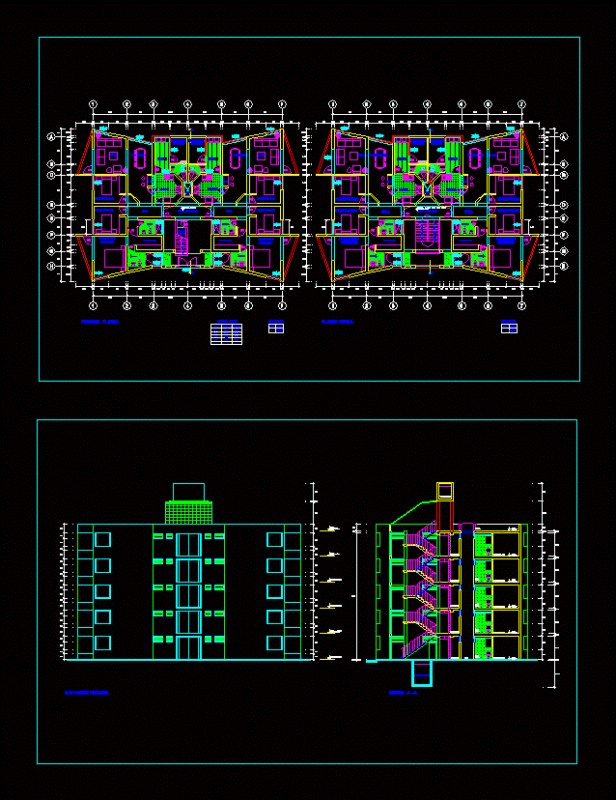 Residential Building DWG Block for AutoCAD