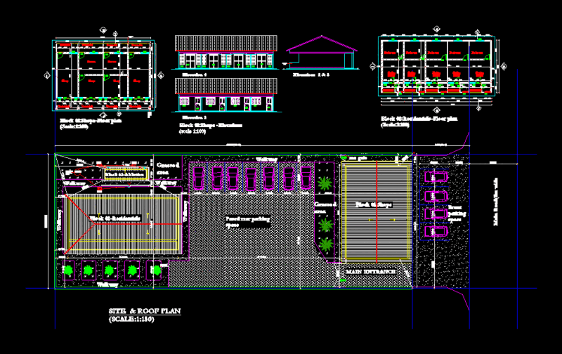Residential Building DWG Block for AutoCAD
