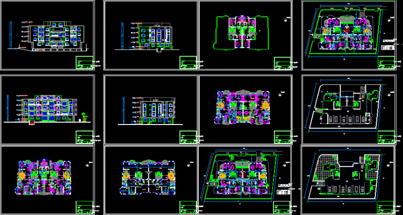 Residential Building DWG Block for AutoCAD