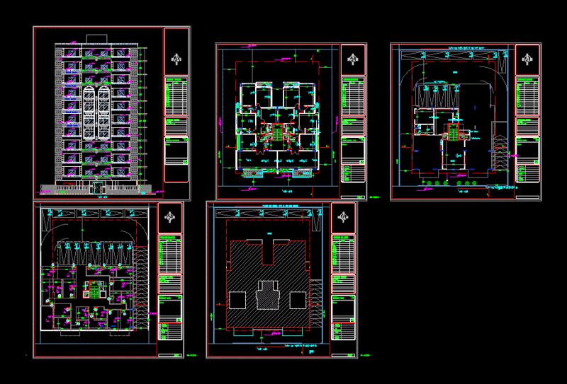 Residential Building DWG Block for AutoCAD