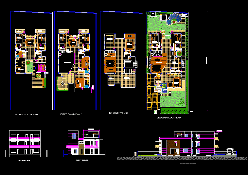 Residential Bungalow DWG Detail for AutoCAD