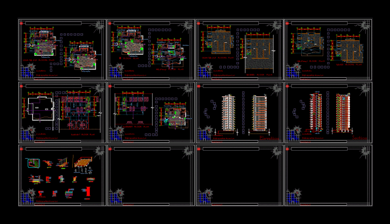 Residential Complex DWG Section for AutoCAD