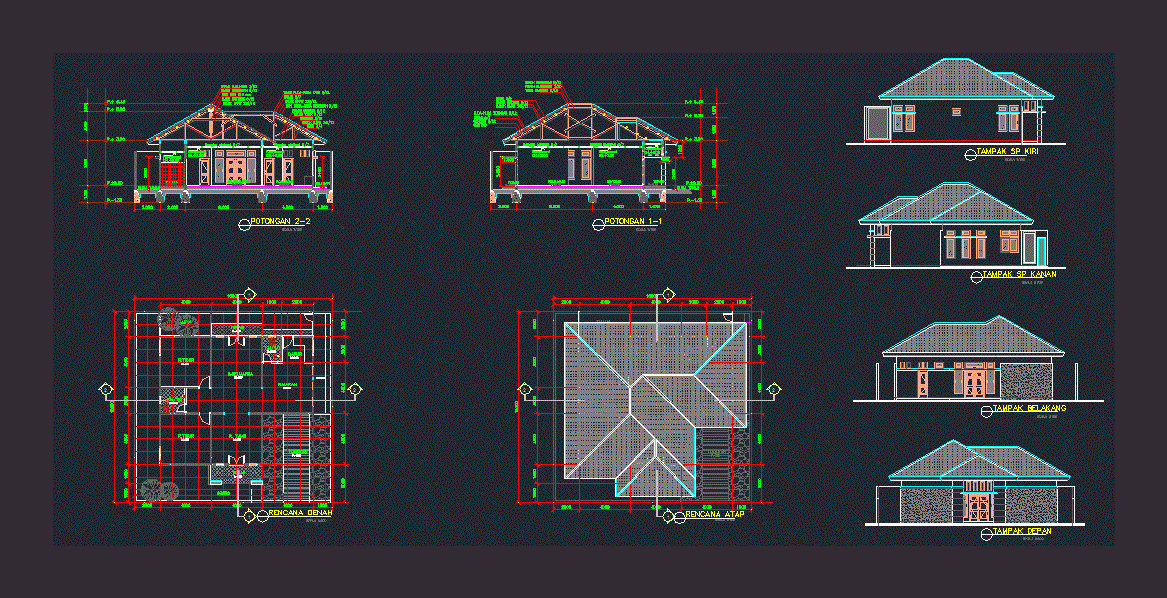 Проект дома чертеж автокад Residential DWG Section for AutoCAD * Designs CAD