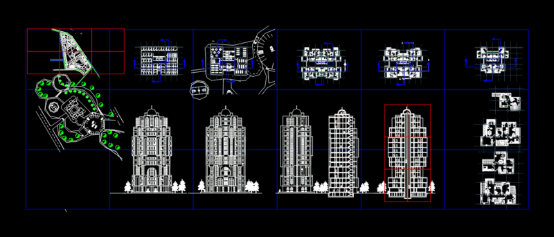 Residential High-Rise Building DWG Block for AutoCAD