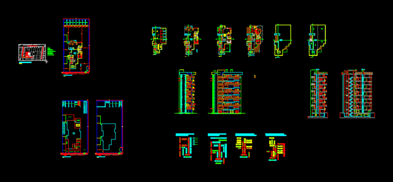 Residential Hotel; Duplex DWG Section for AutoCAD