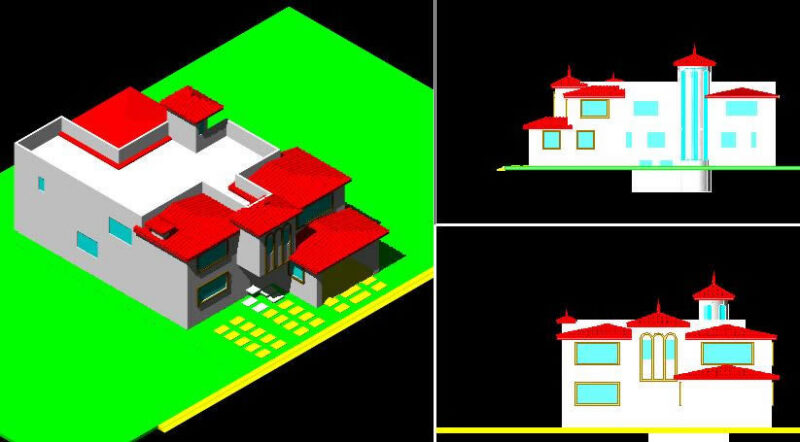 Residential House 3D DWG Model for AutoCAD
