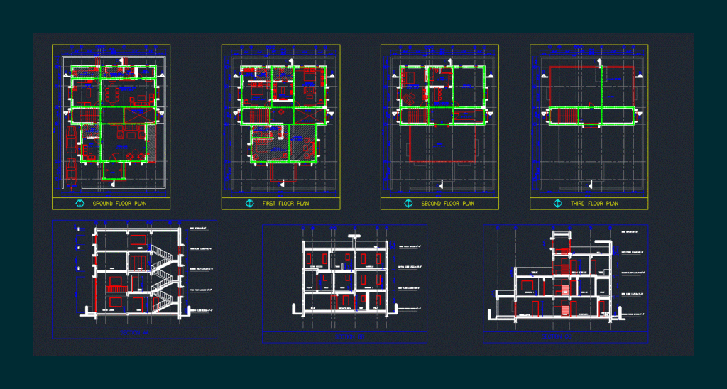 Residential House DWG Section for AutoCAD
