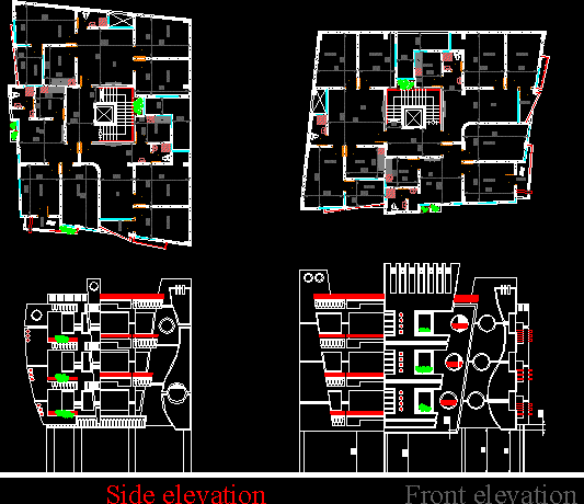 Residential Multi Storey Building DWG Block for AutoCAD