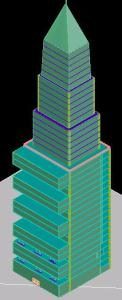 Residential Skyscraper 3D DWG Model for AutoCAD