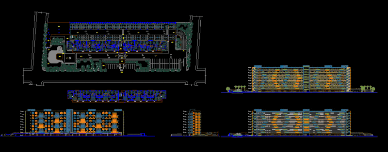 Residential Tower DWG Block for AutoCAD