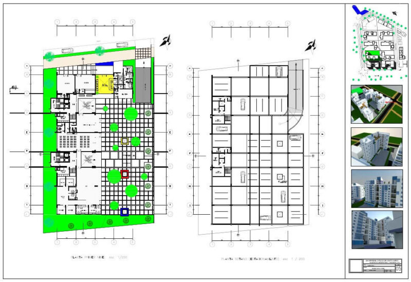 Residentialcomplex – Plans Ground Floor And Basement Parking 3D PDF Plan (Document)