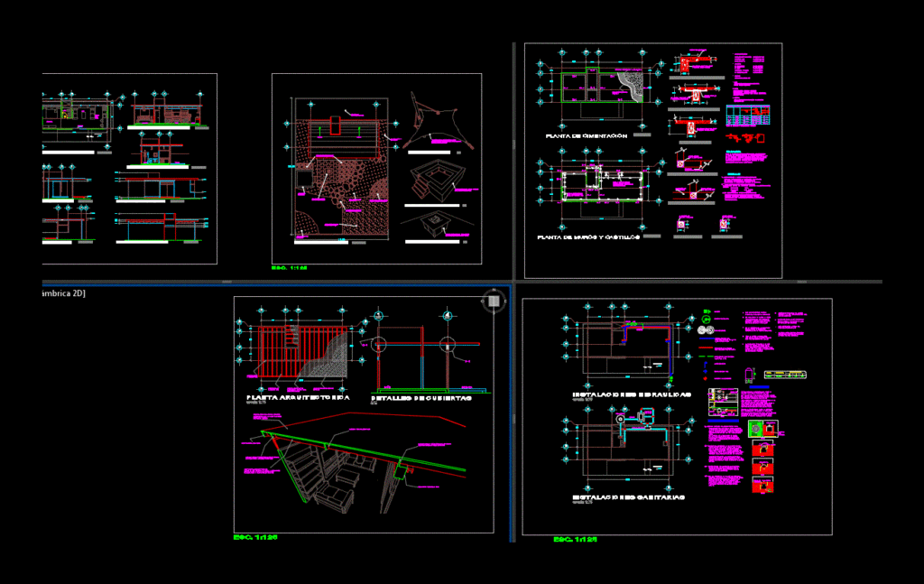 Rest Cabin With Construction Details 2D DWG Design Plan for AutoCAD