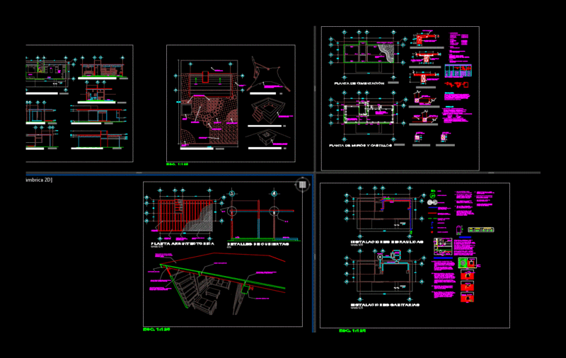 Rest Cabin With Construction Details 2D DWG Design Plan for AutoCAD