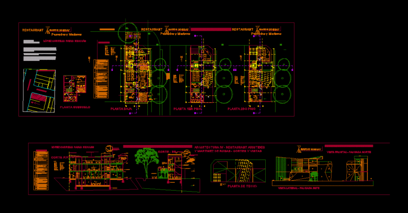 Restaurant 2 Story DWG Block for AutoCAD