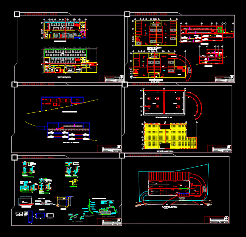 Restaurant Bar DWG Full Project for AutoCAD