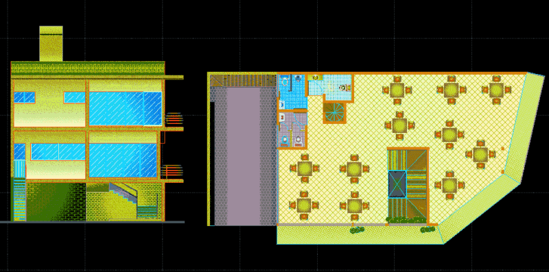 Restaurant DWG Block for AutoCAD