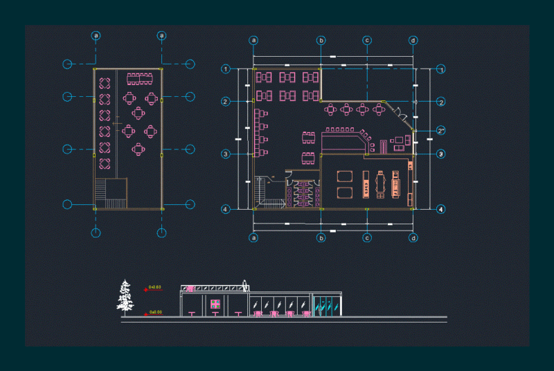 Restaurant DWG Block for AutoCAD