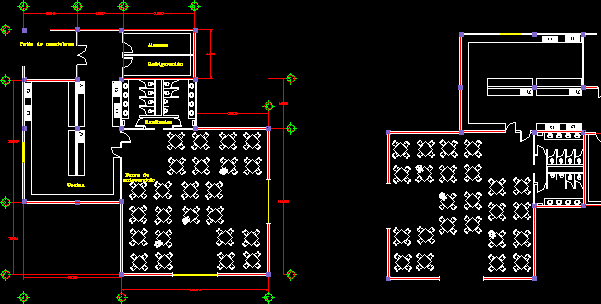 Two-Levels Restaurant With Floor Plans 2D DWG Design Plan for AutoCAD