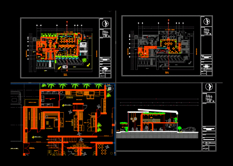 Restaurant DWG Plan for AutoCAD