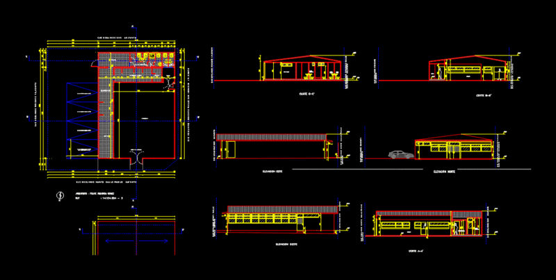 Restaurant Plane Architecture DWG Elevation for AutoCAD