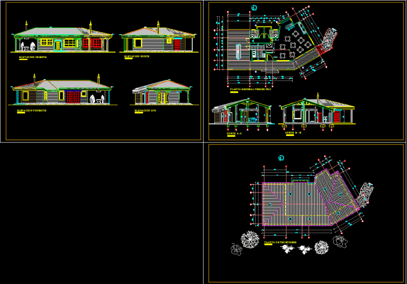 Country Restaurant, Hotel 2D DWG Plan for AutoCAD
