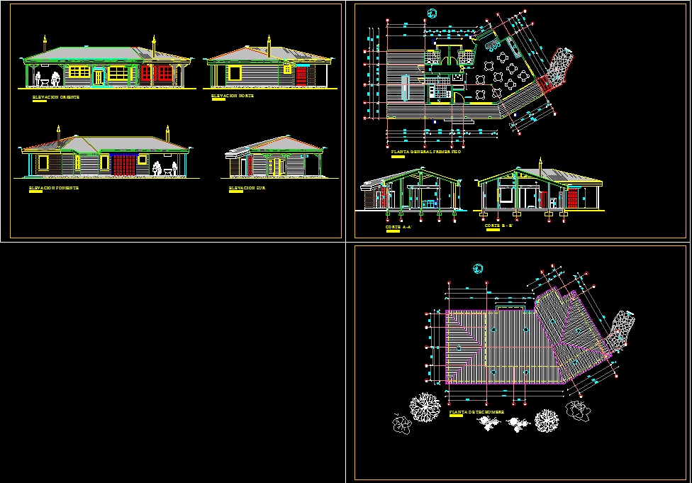 country restaurant, hotel 2d dwg plan for autocad