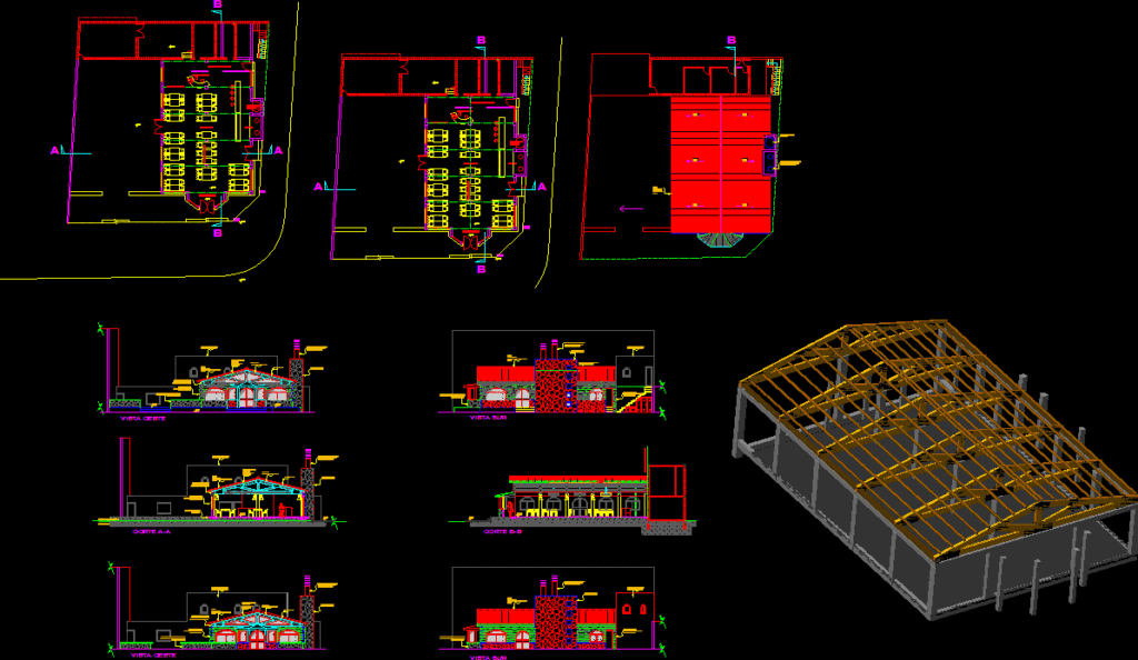 Restaurant, Hotel 2D DWG Plan for AutoCAD