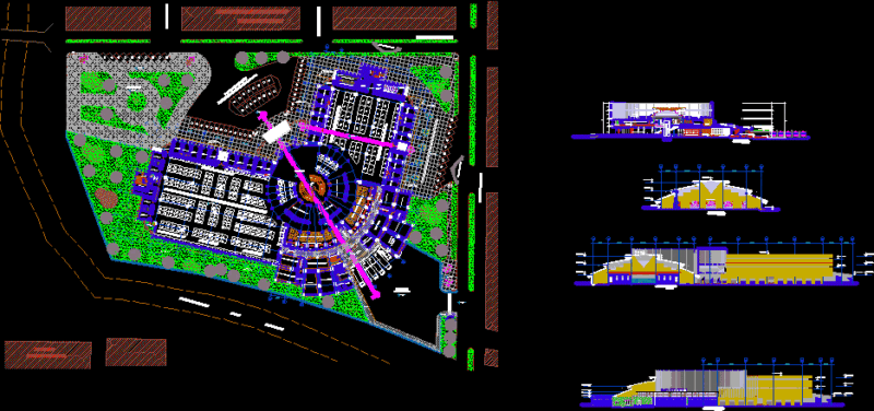 Retail Market DWG Block for AutoCAD