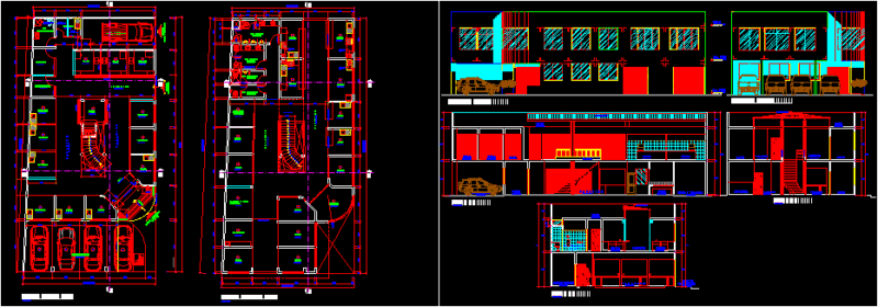 Retail Market DWG Block for AutoCAD