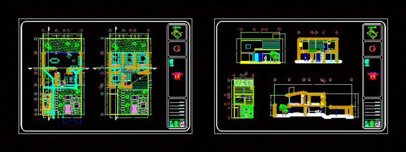 Room 4 Bedroom House DWG Block for AutoCAD
