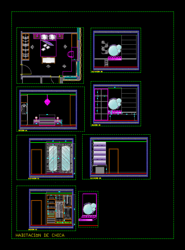 Room Girl DWG Detail for AutoCAD