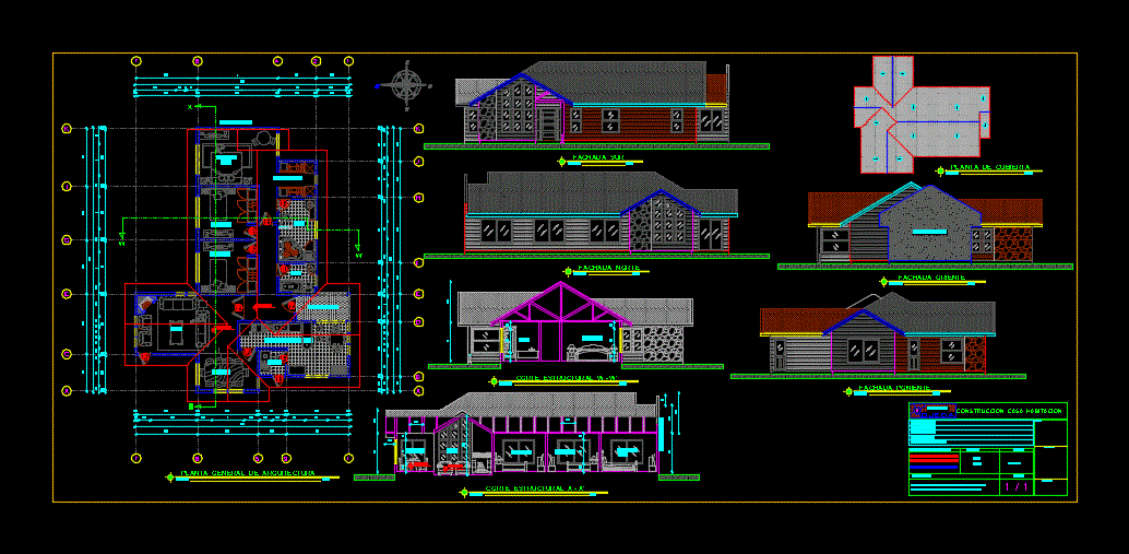 Room House 139m2 DWG Section for AutoCAD • Designs CAD